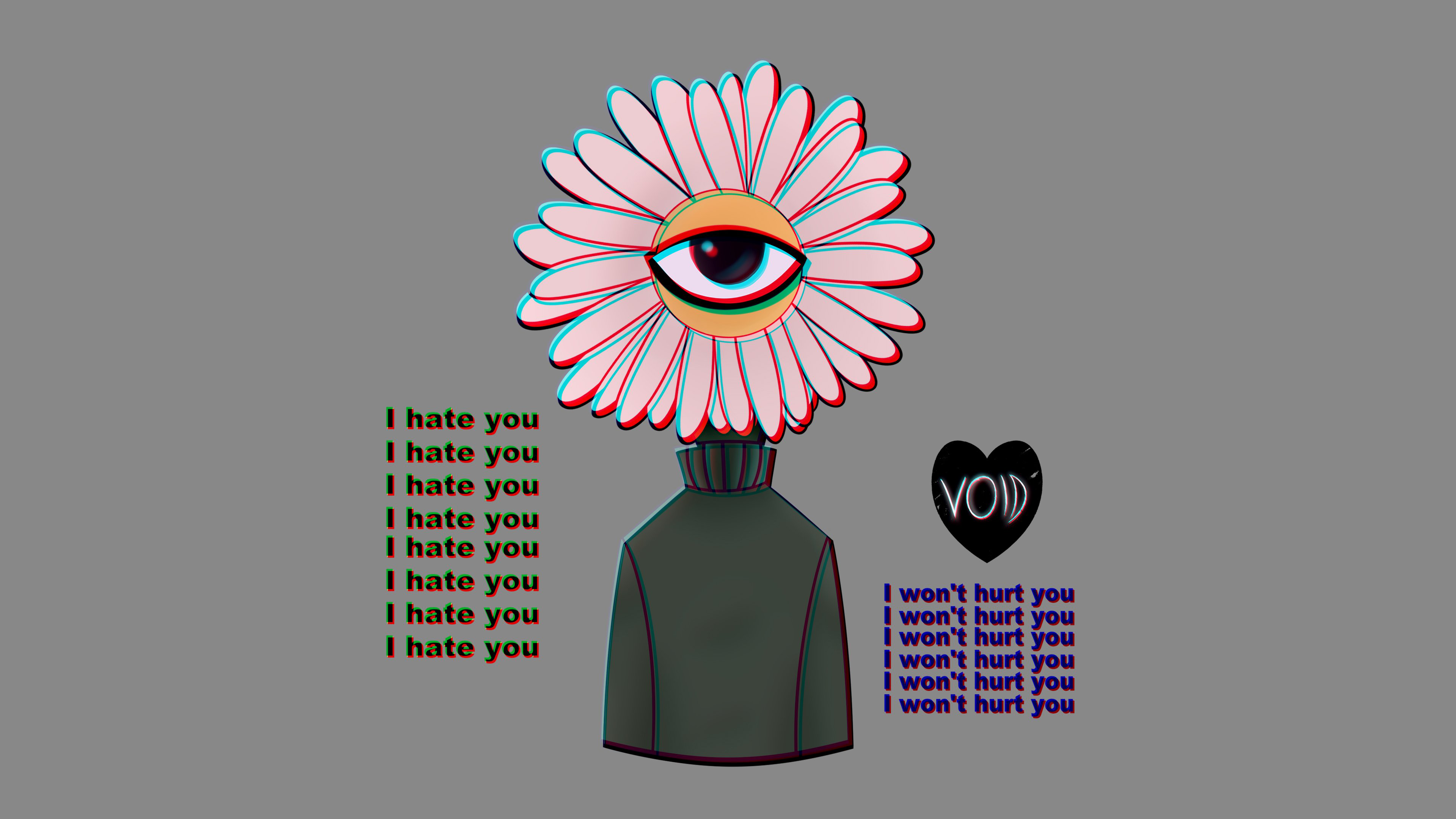 A large, solitary eye floating in a bright, empty, liminal hallway, weirdcore style.