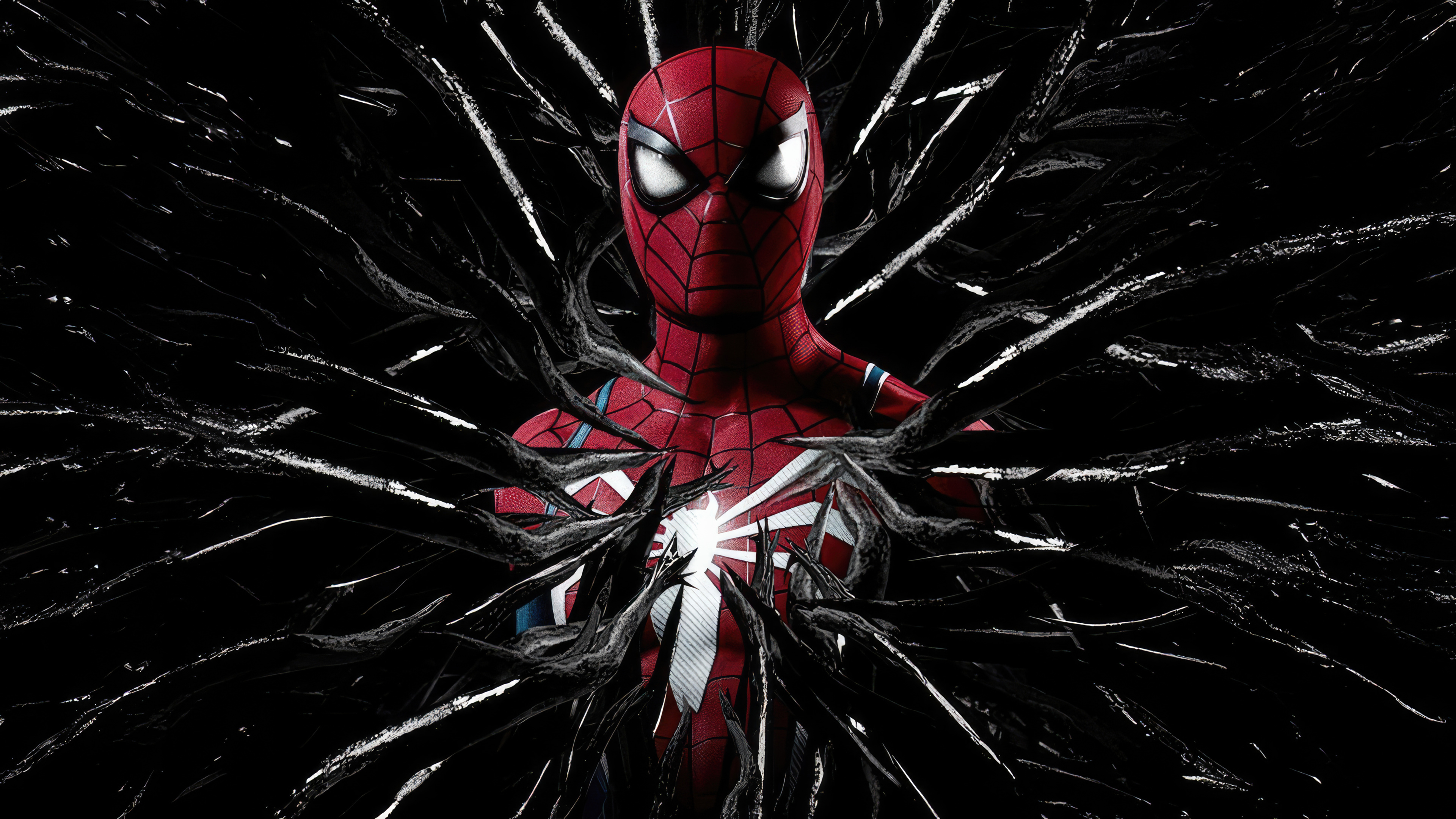 Venom and Spider-Man featured prominently against a solid black background, inspired by Marvel's Spider-Man 2.