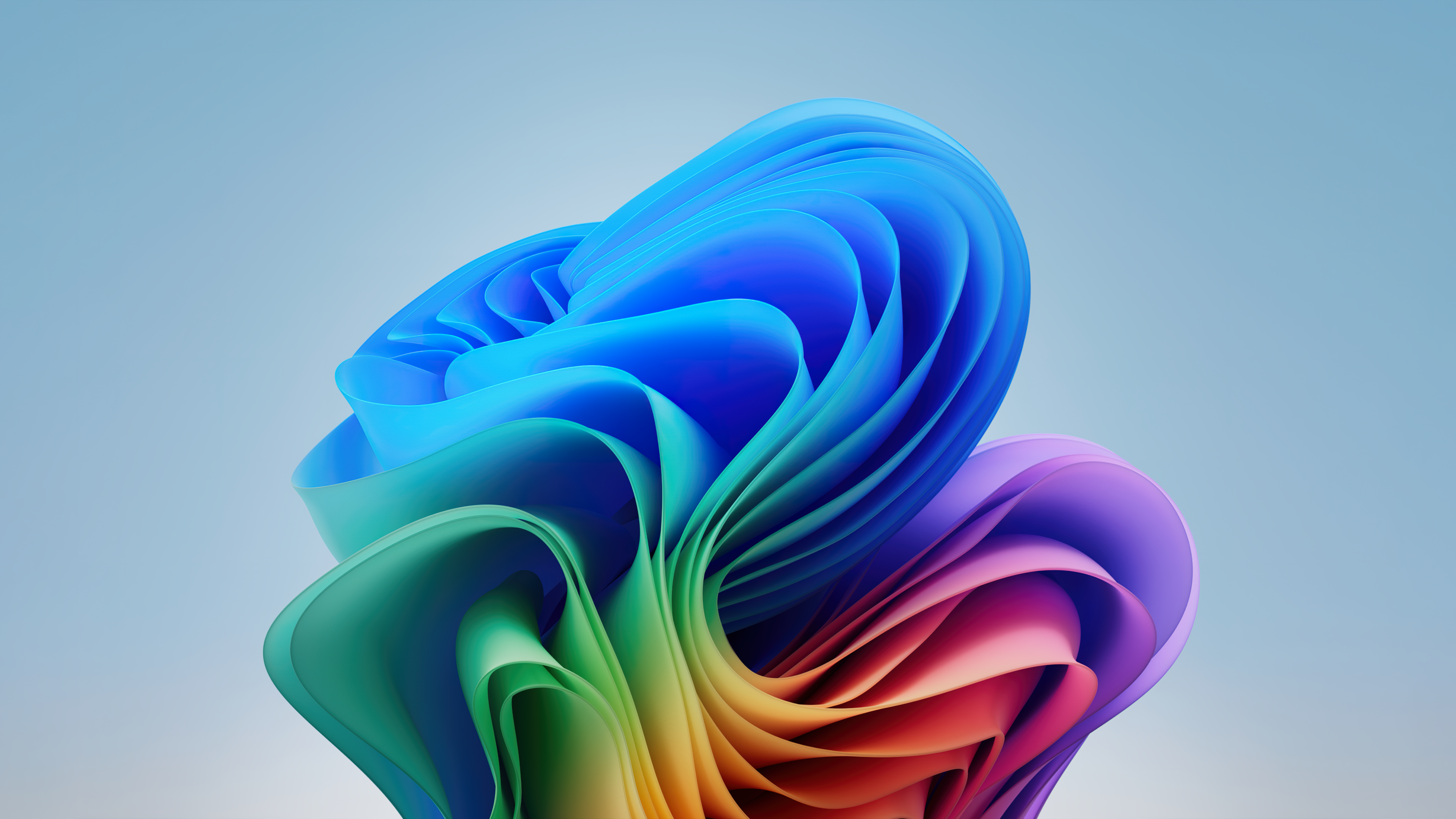 A colorful abstract background with flowing, petal-like shapes and bright, soft-toned gradients in a light mode style.