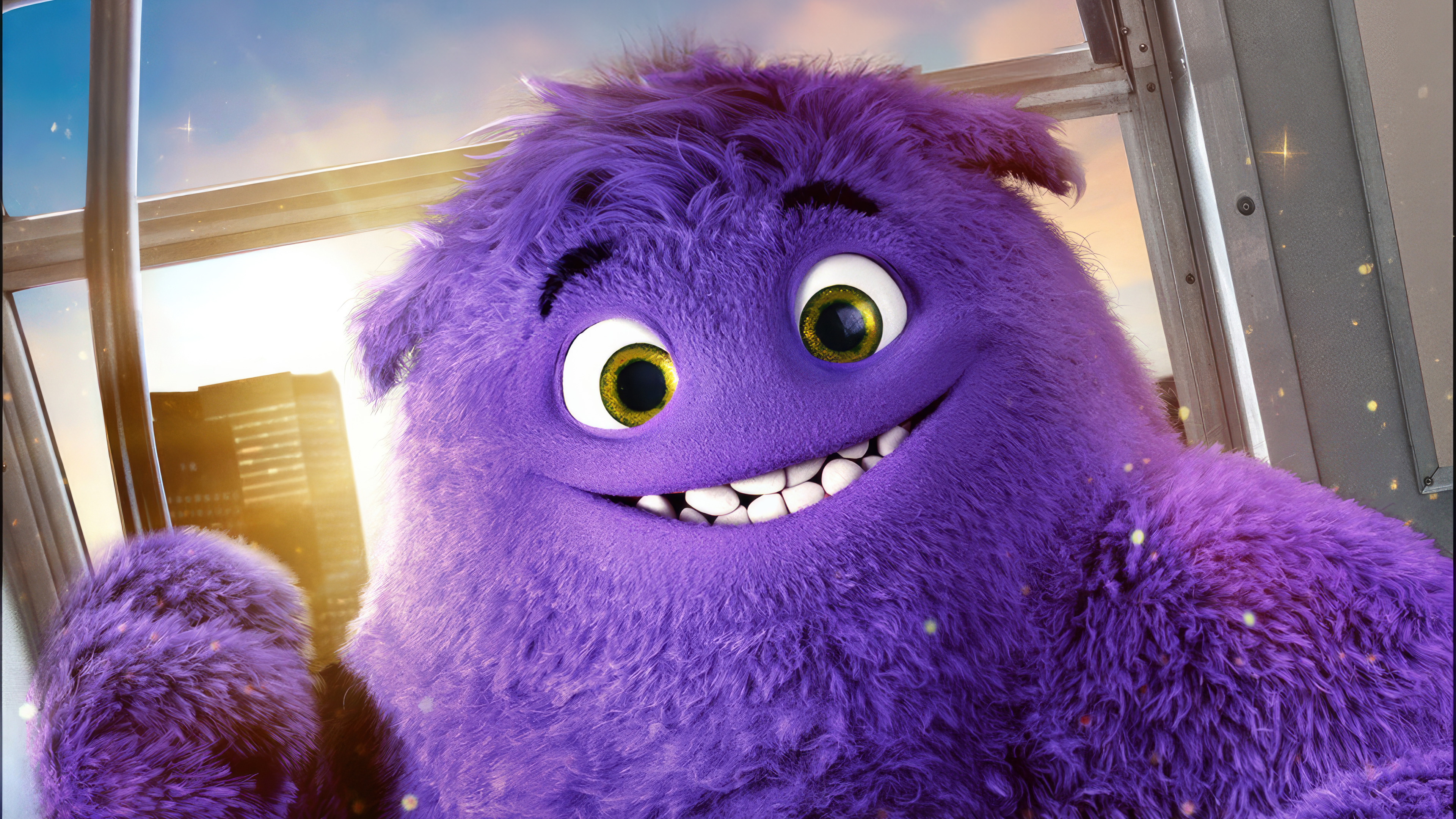 A high-quality 3D render of a cute, blue-colored animated character with a friendly expression and cinematic lighting.