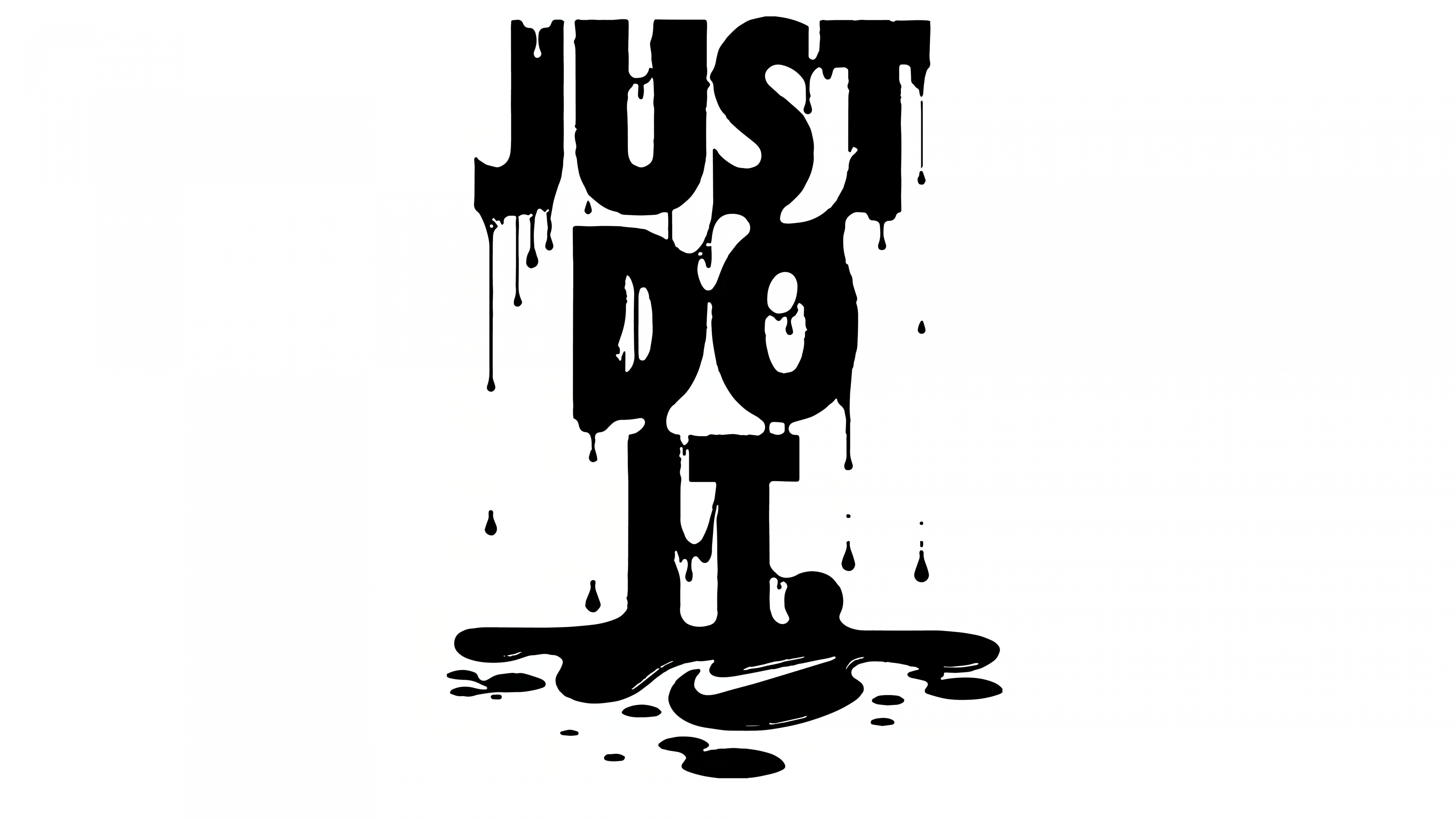 A high-definition 8K rendering of the Nike logo with a liquid dripping paint effect on a clean white background.