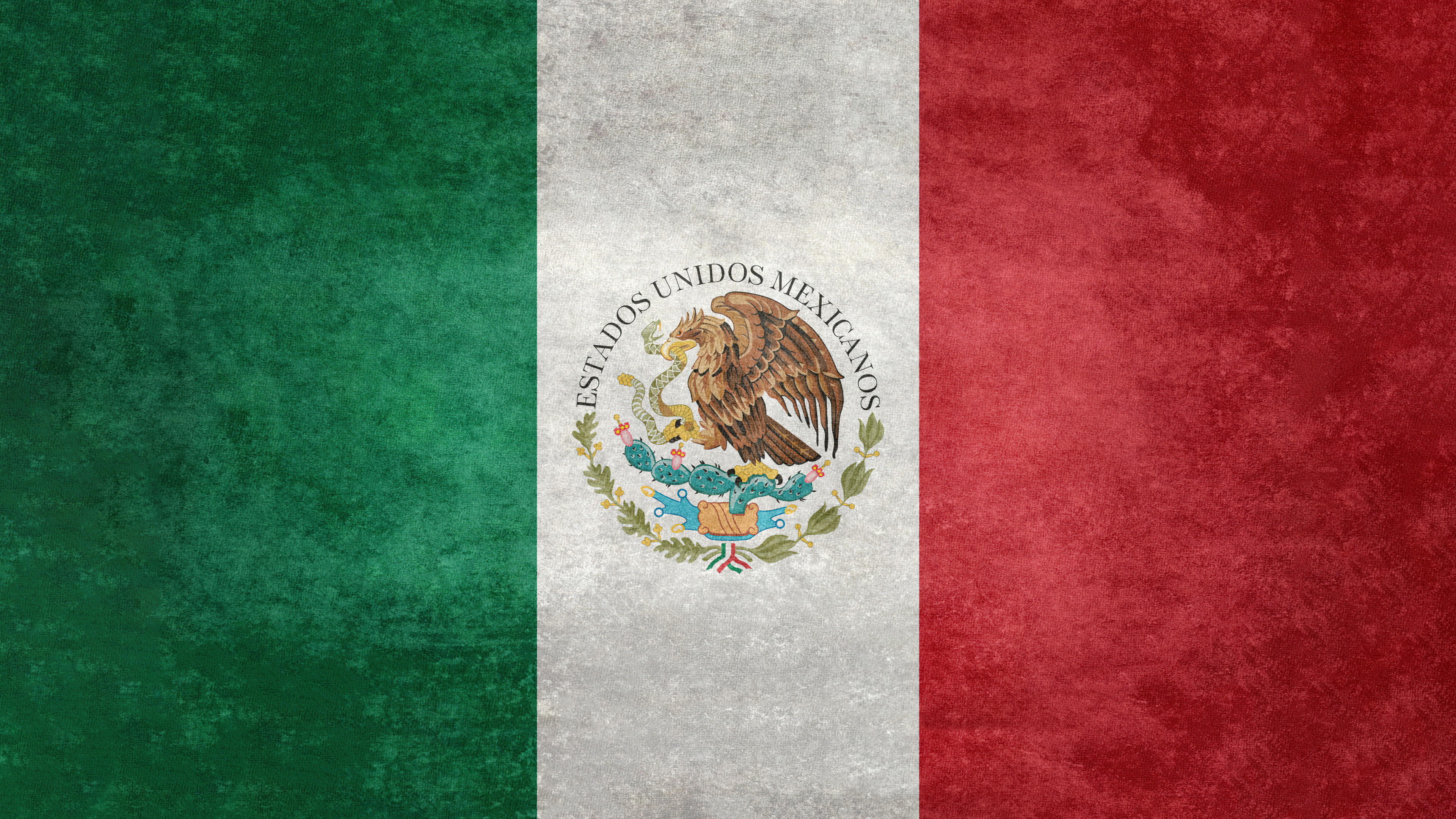 The national flag of Mexico with its green, white, and red tricolor stripes and central coat of arms.
