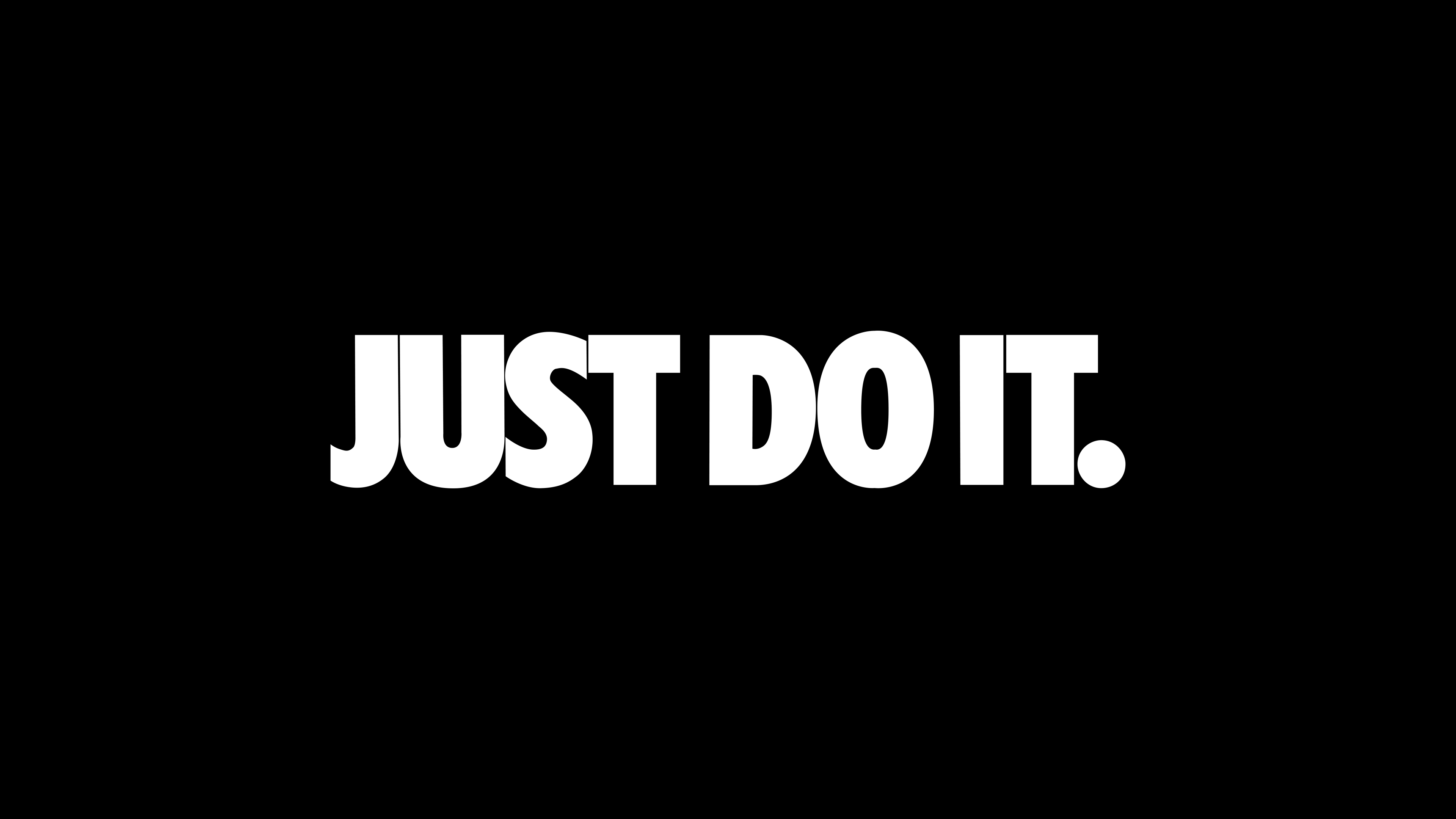 Nike Just Do It slogan on a minimalist black background in 8K resolution.