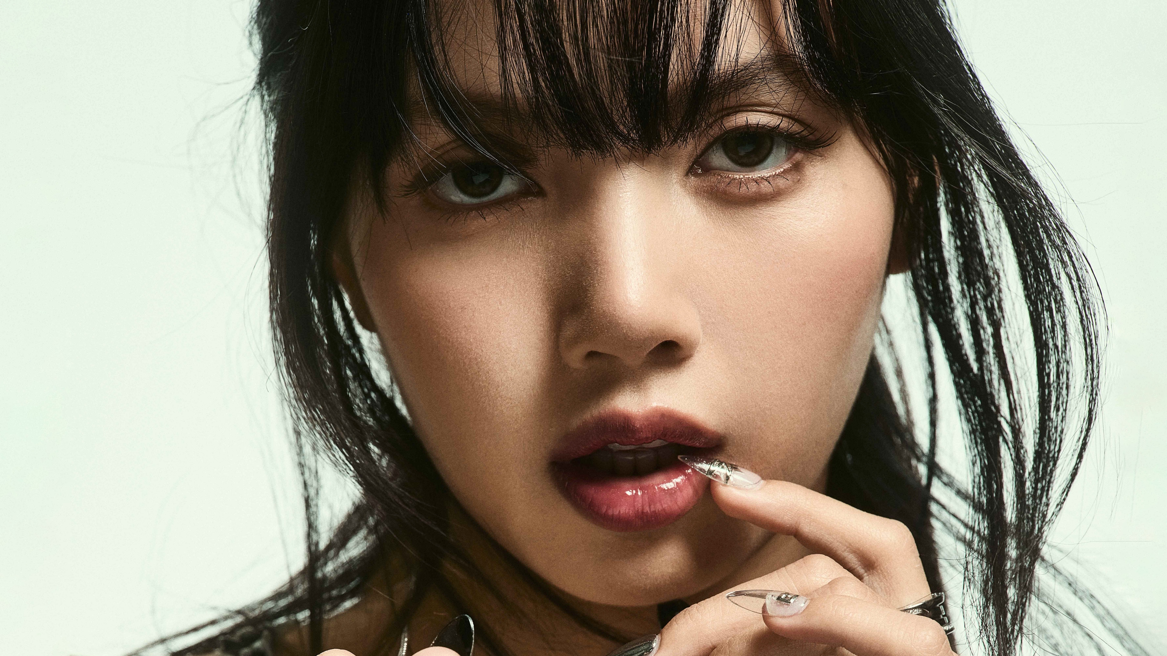 A detailed close-up portrait of Lisa from Blackpink