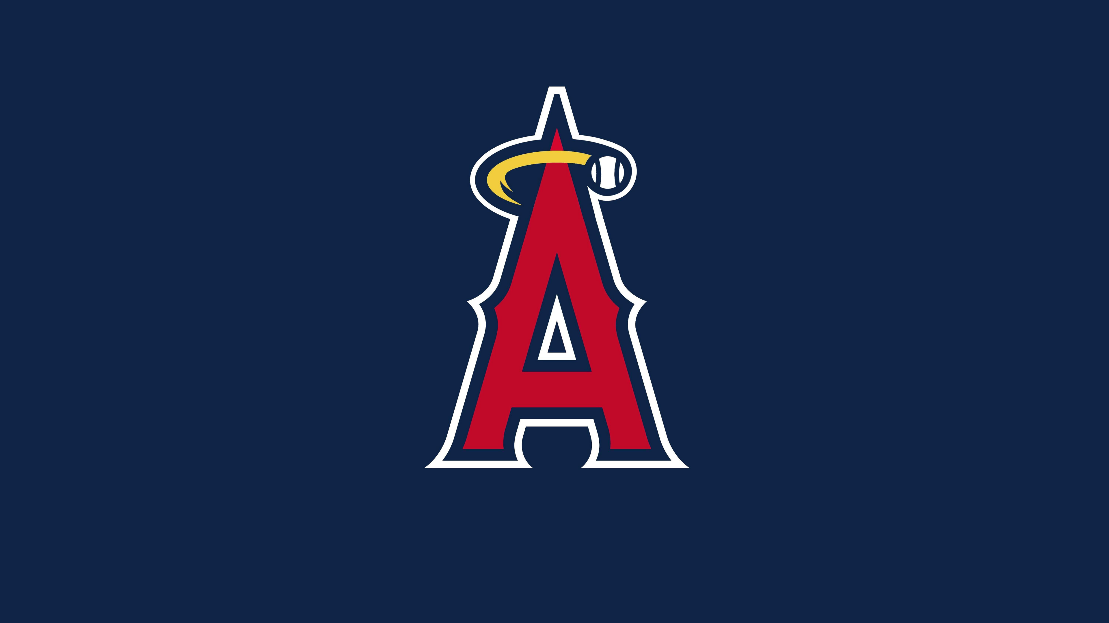 Los Angeles Angels baseball team logo on a blue background