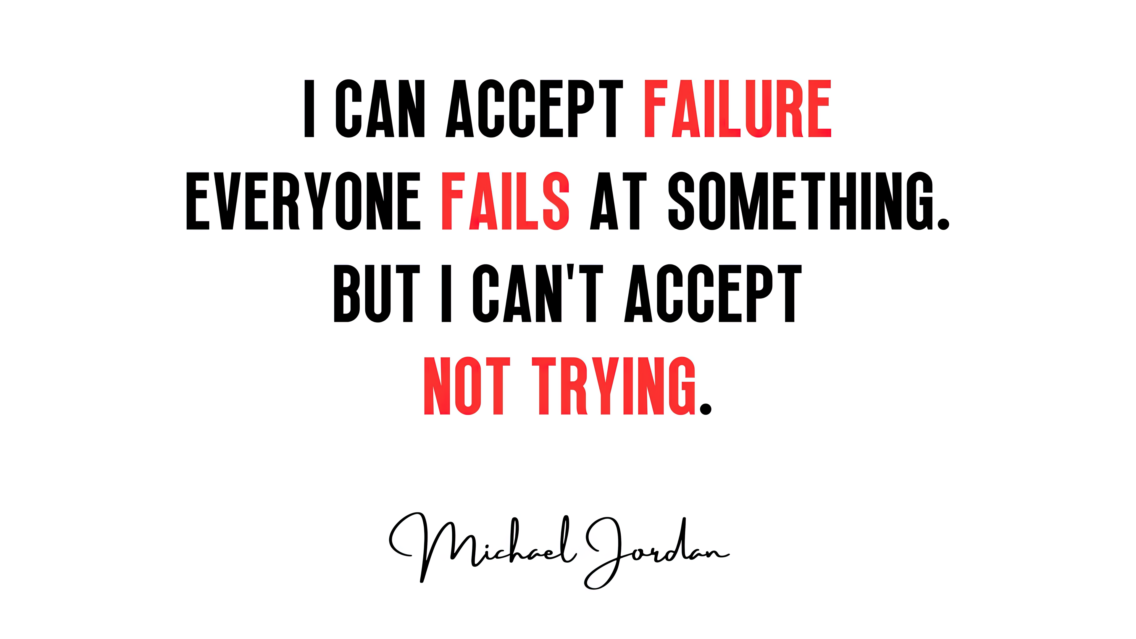 Portrait of basketball icon Michael Jordan with an inspiring theme of overcoming failure and perseverance.