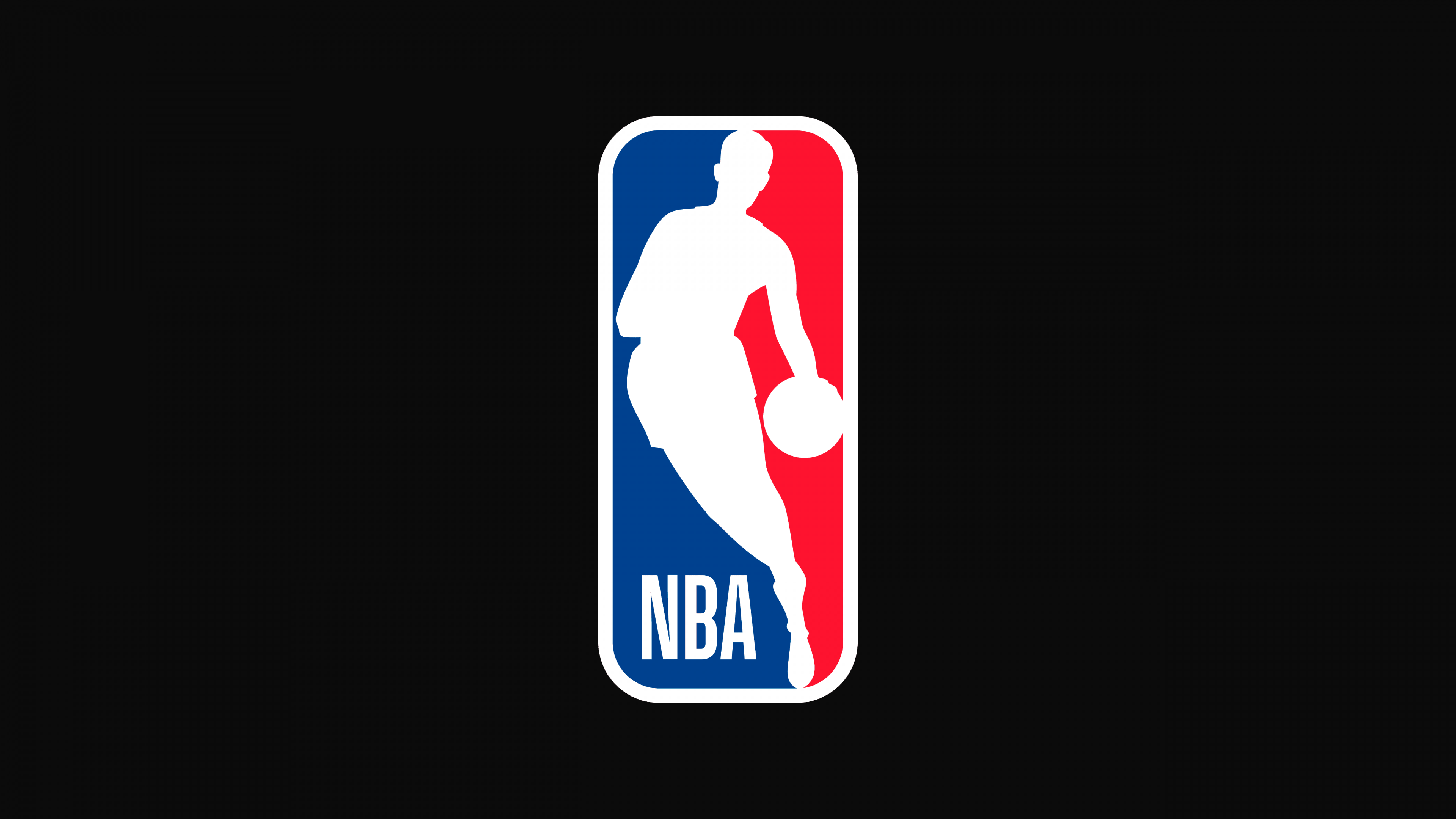 A high-resolution minimalist silhouette of an NBA basketball player set against a solid black background.
