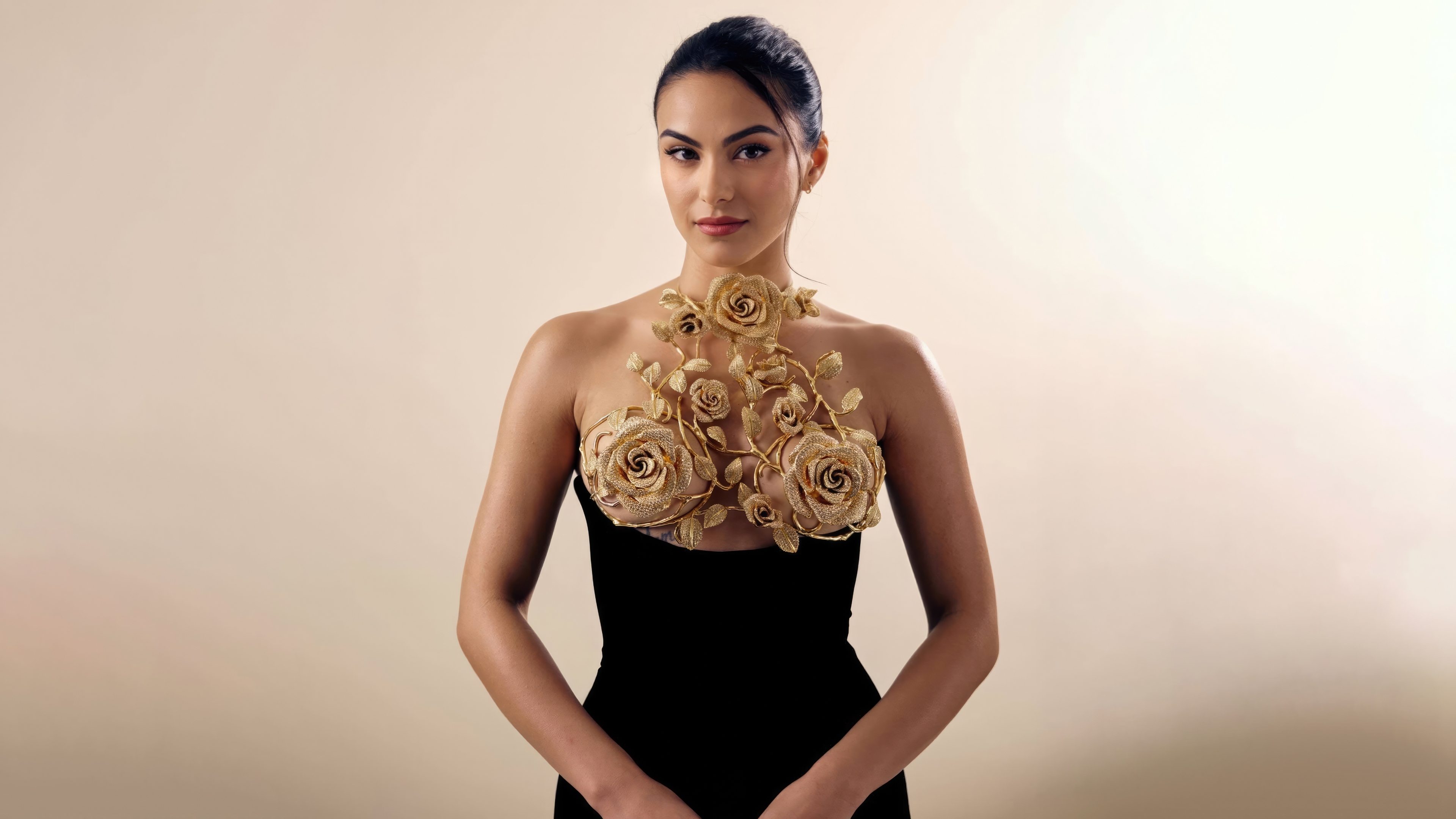 A high-quality portrait of American actress Camila Mendes