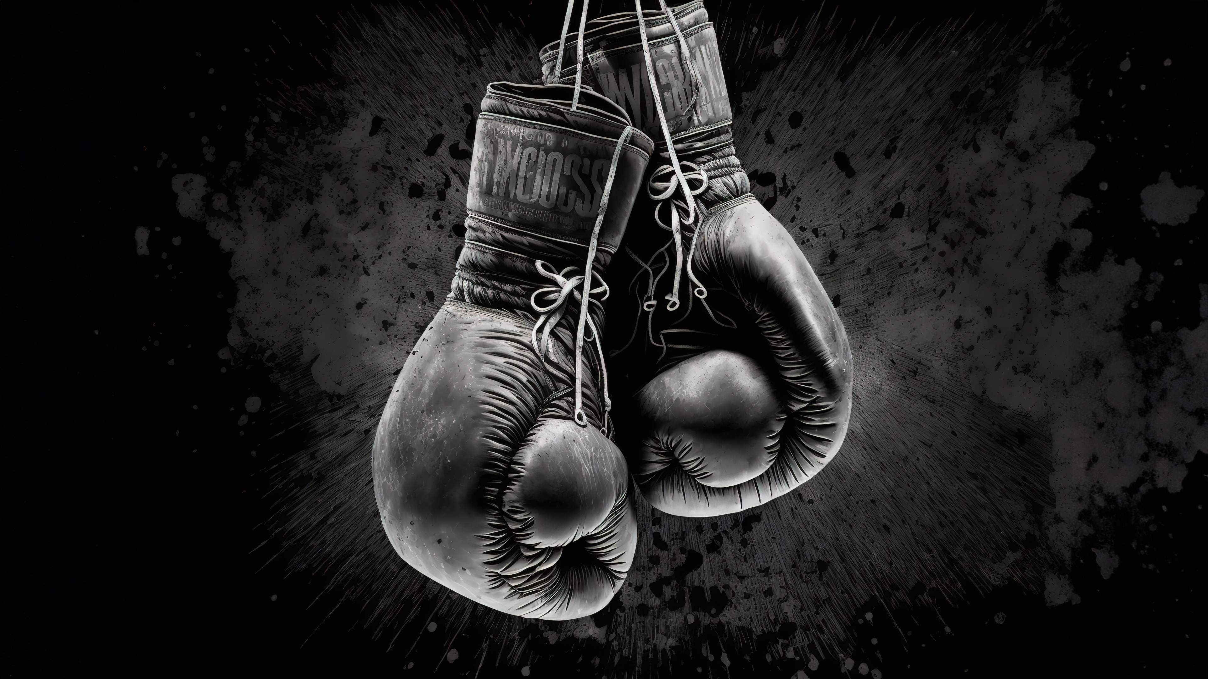Close-up of professional boxing gloves with dramatic lighting on a dark background.
