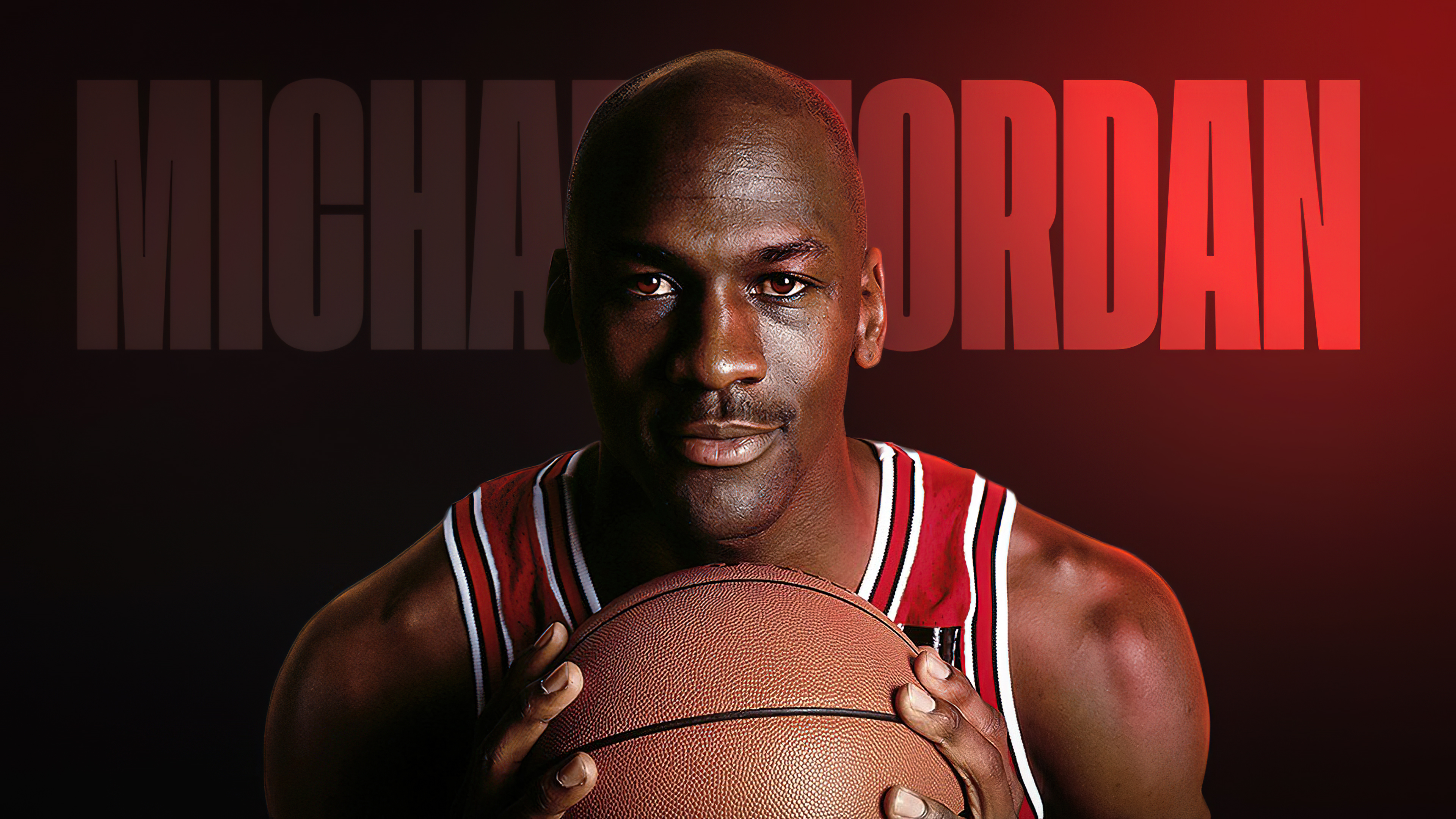 A portrait of legendary basketball player Michael Jordan.