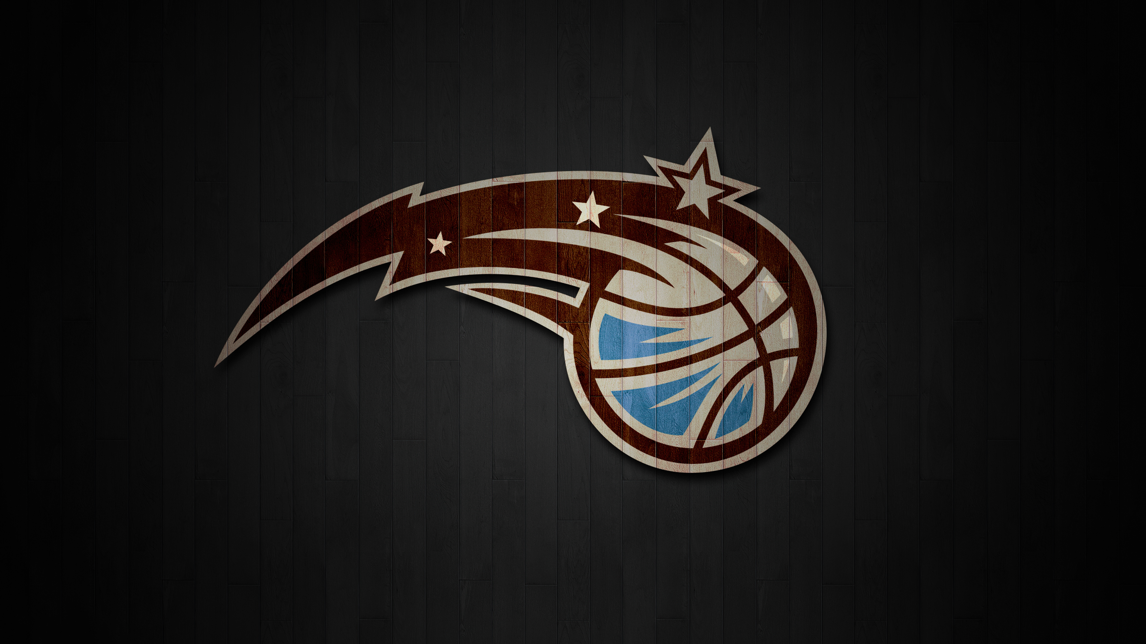 A minimalist graphic representing the Orlando Magic basketball team on a dark, moody background.