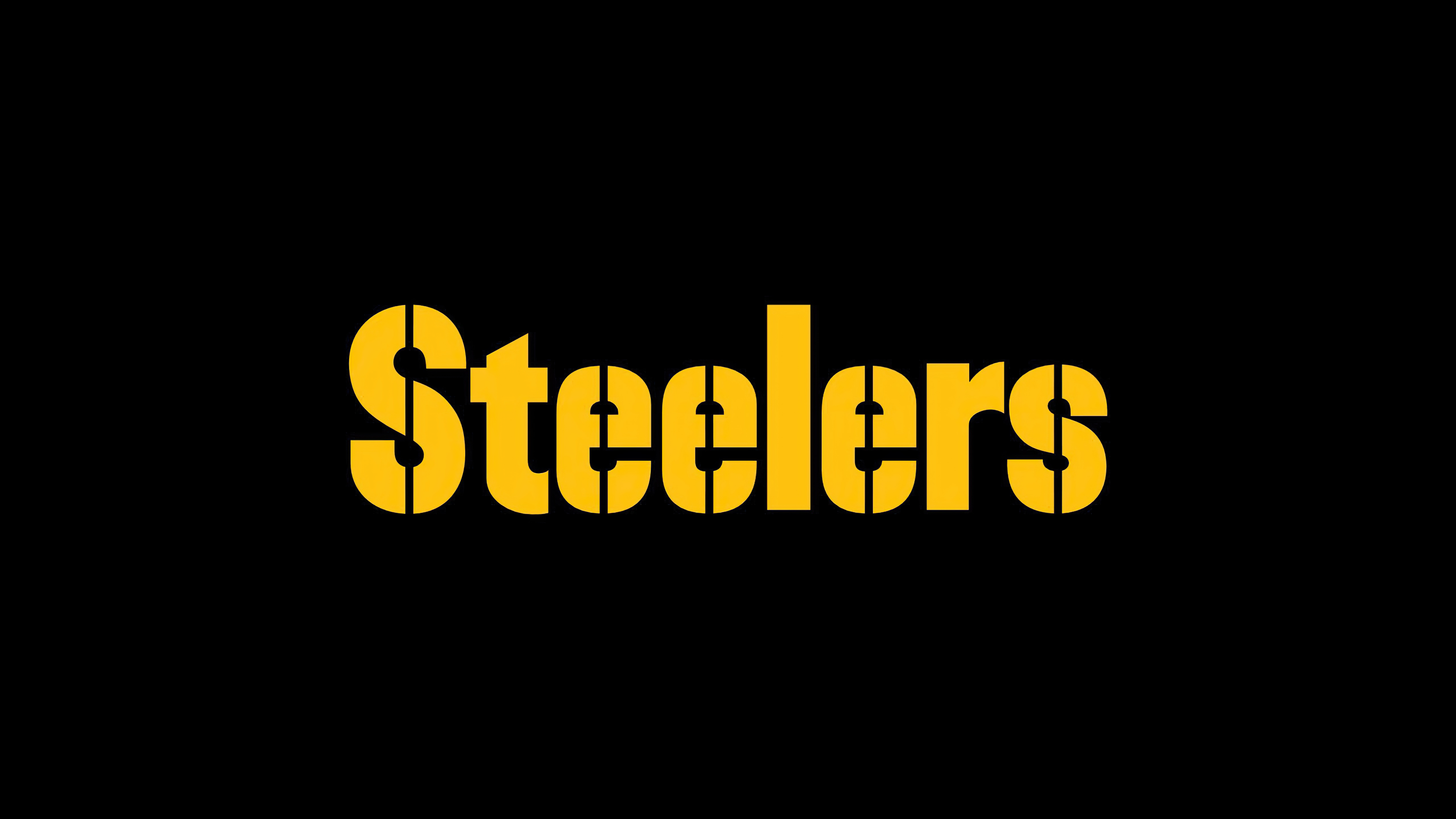 Pittsburgh Steelers NFL logo centered on a deep black AMOLED background