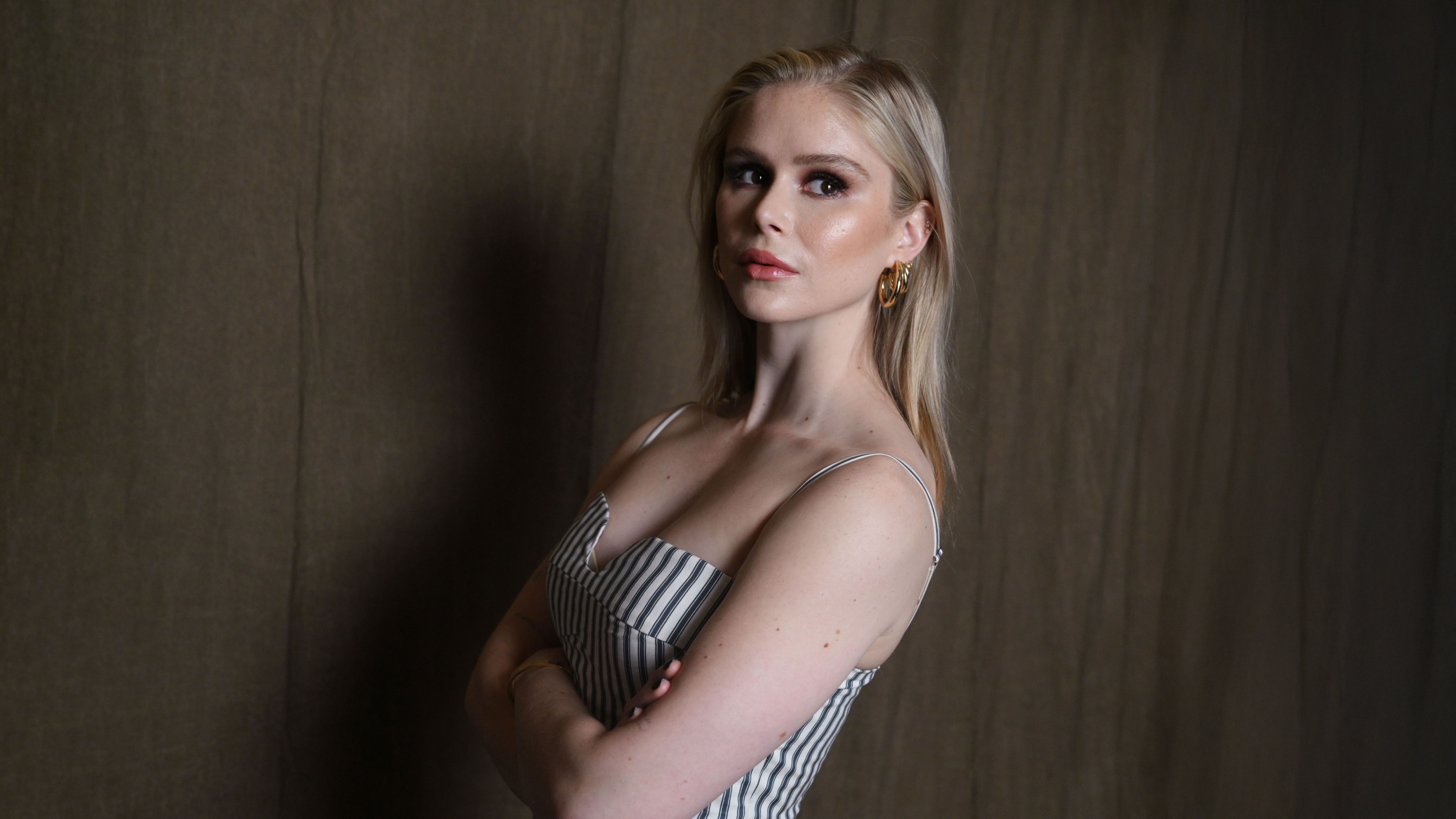 A stunning 5K high-resolution close-up portrait of actress Erin Moriarty.
