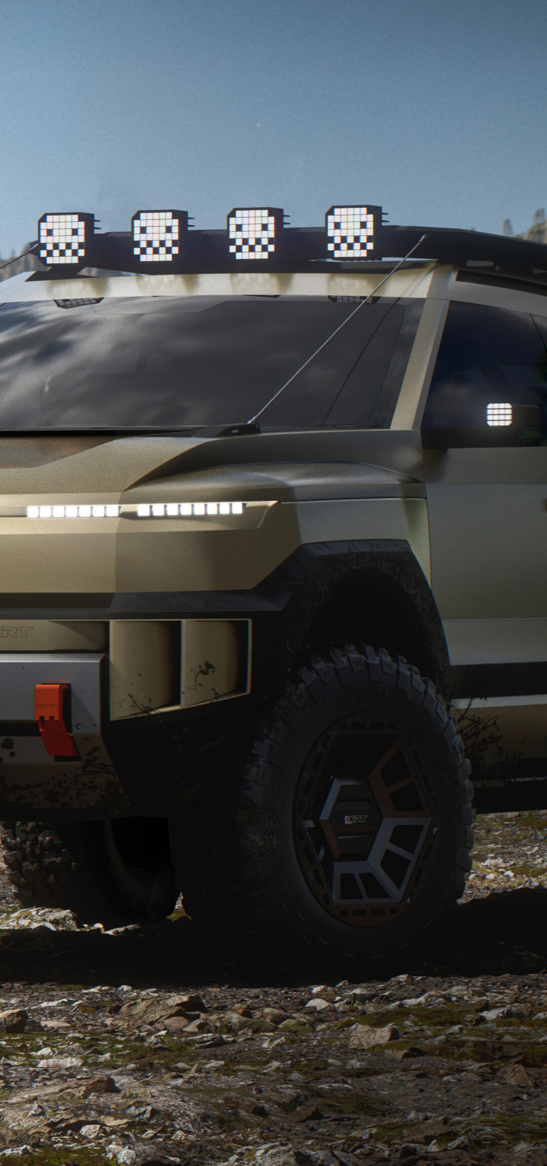 A futuristic 2025 concept SUV featuring aerodynamic lines and advanced LED lighting.