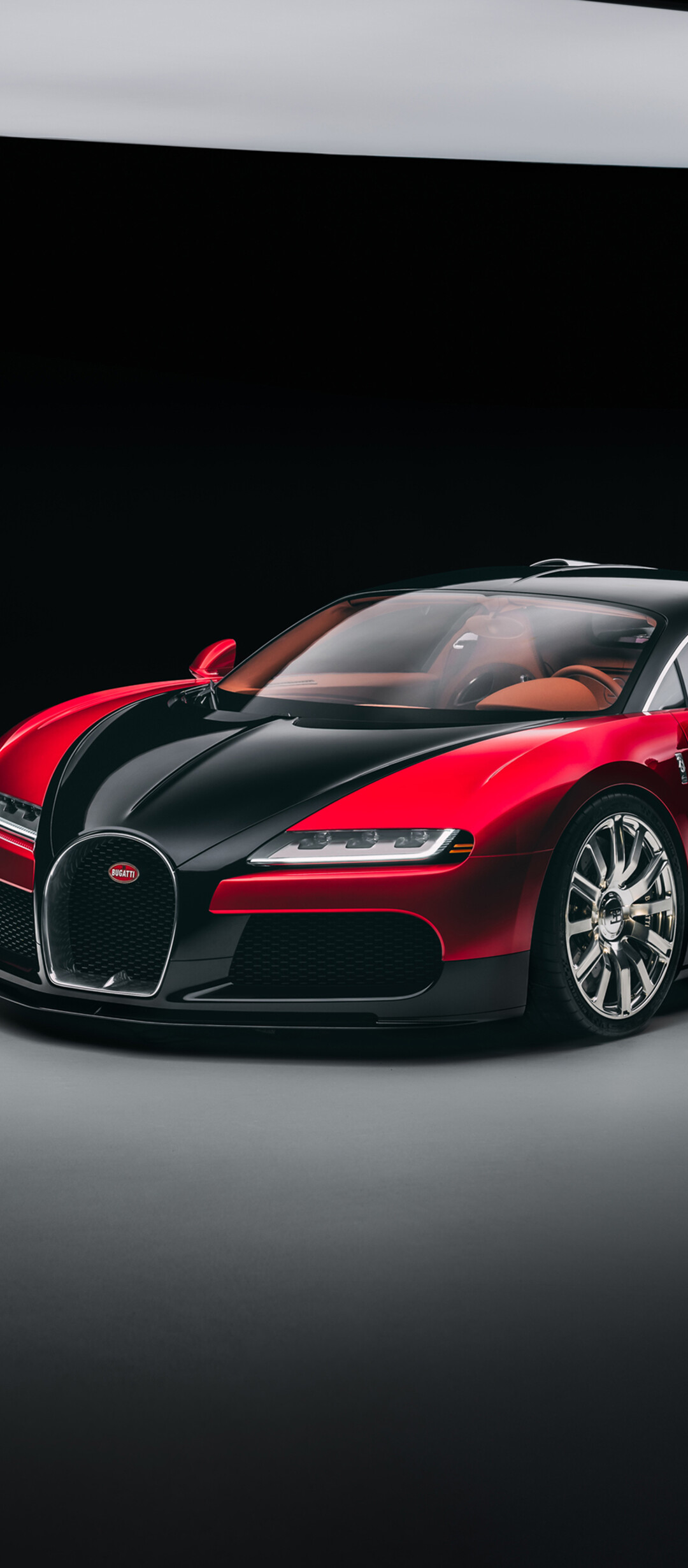 A futuristic 2026 Bugatti Veyron hypercar concept with sleek aerodynamic lines against a dark, cinematic background.
