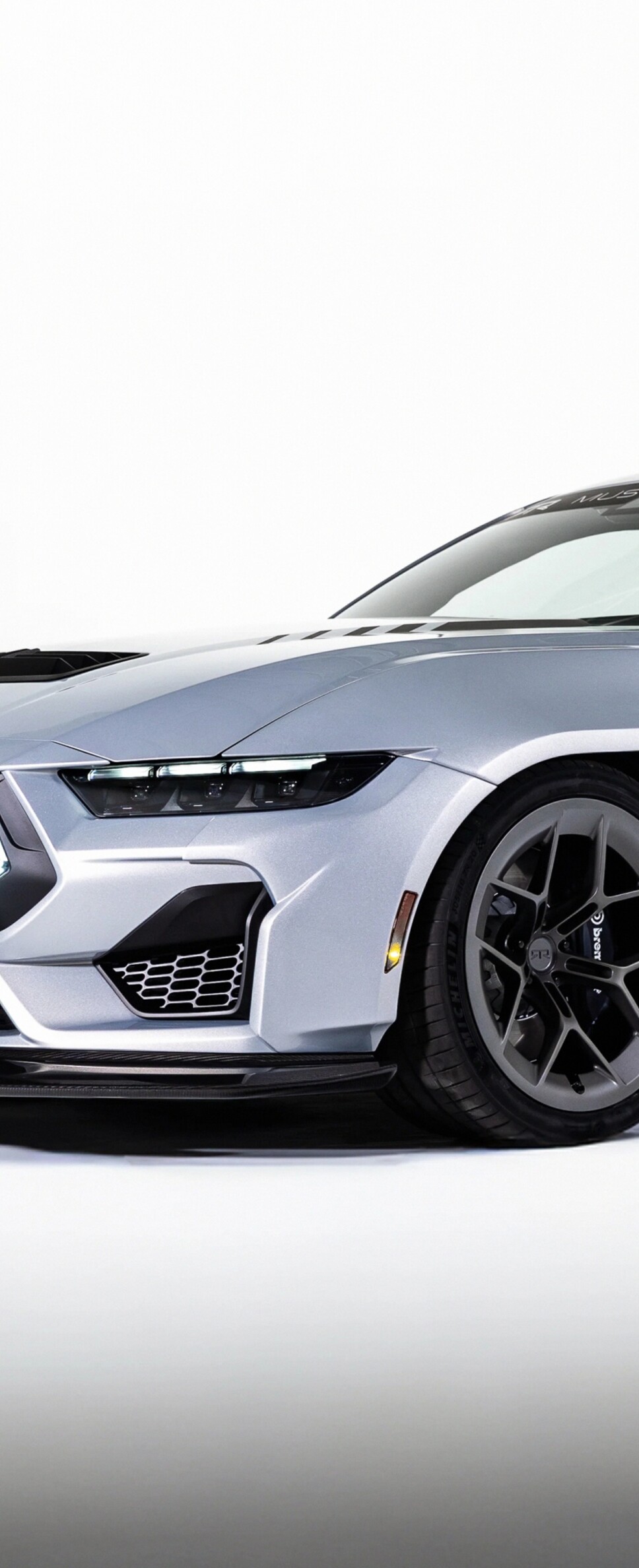 A high-resolution 5K studio shot of a 2026 Ford Mustang RTR on a plain white background.