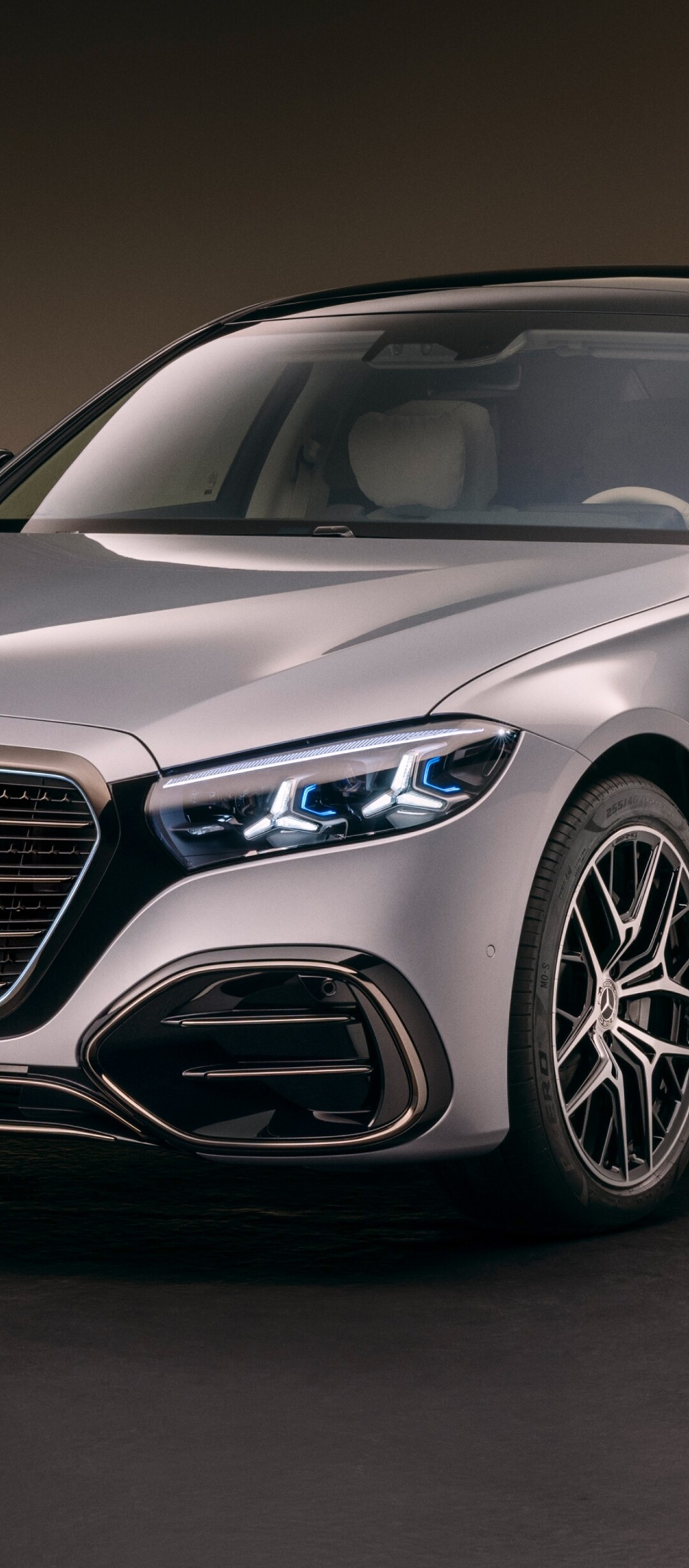 A high-resolution, detailed view of the 2026 Mercedes-Benz S 580 e 4MATIC, a luxury electric sedan featuring a sleek and modern automotive design.