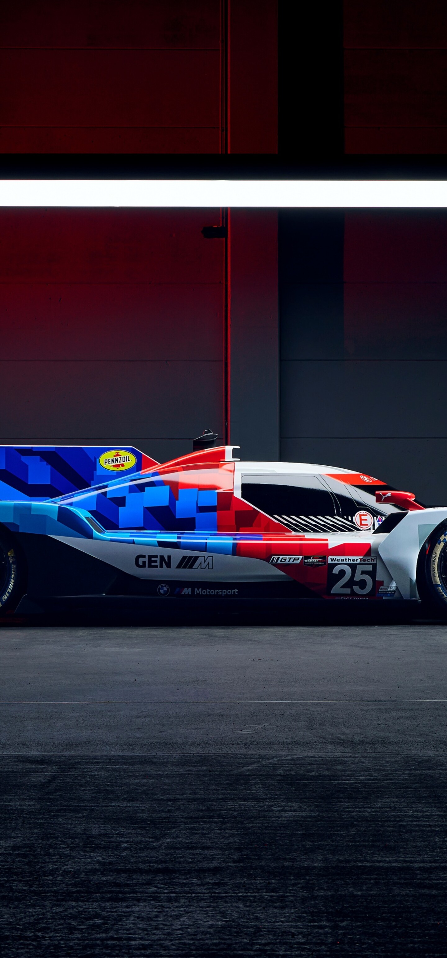 BMW M Hybrid V8 LMDh Prototype race car featuring advanced aerodynamic bodywork and high-resolution detailing.