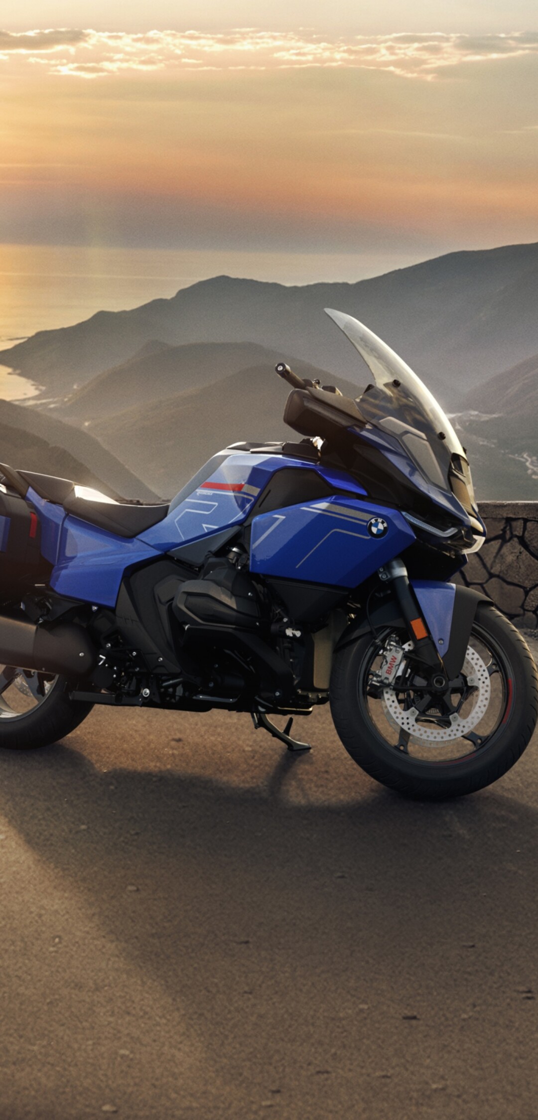 A detailed 5K render of the 2025 BMW R 1300 RT touring motorcycle, highlighting its modern aerodynamic features and robust build.