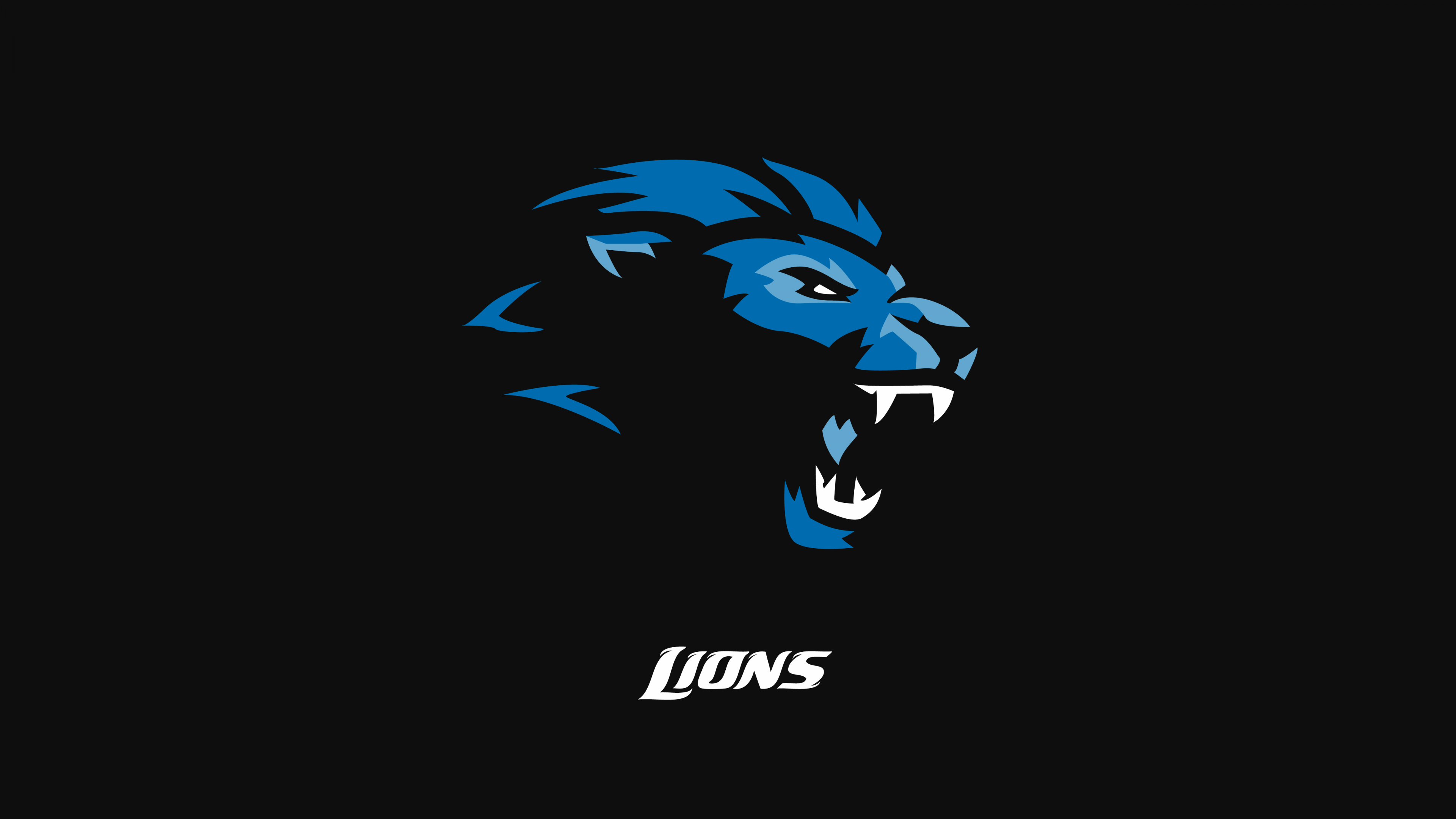 The official Detroit Lions NFL logo centered on a black background