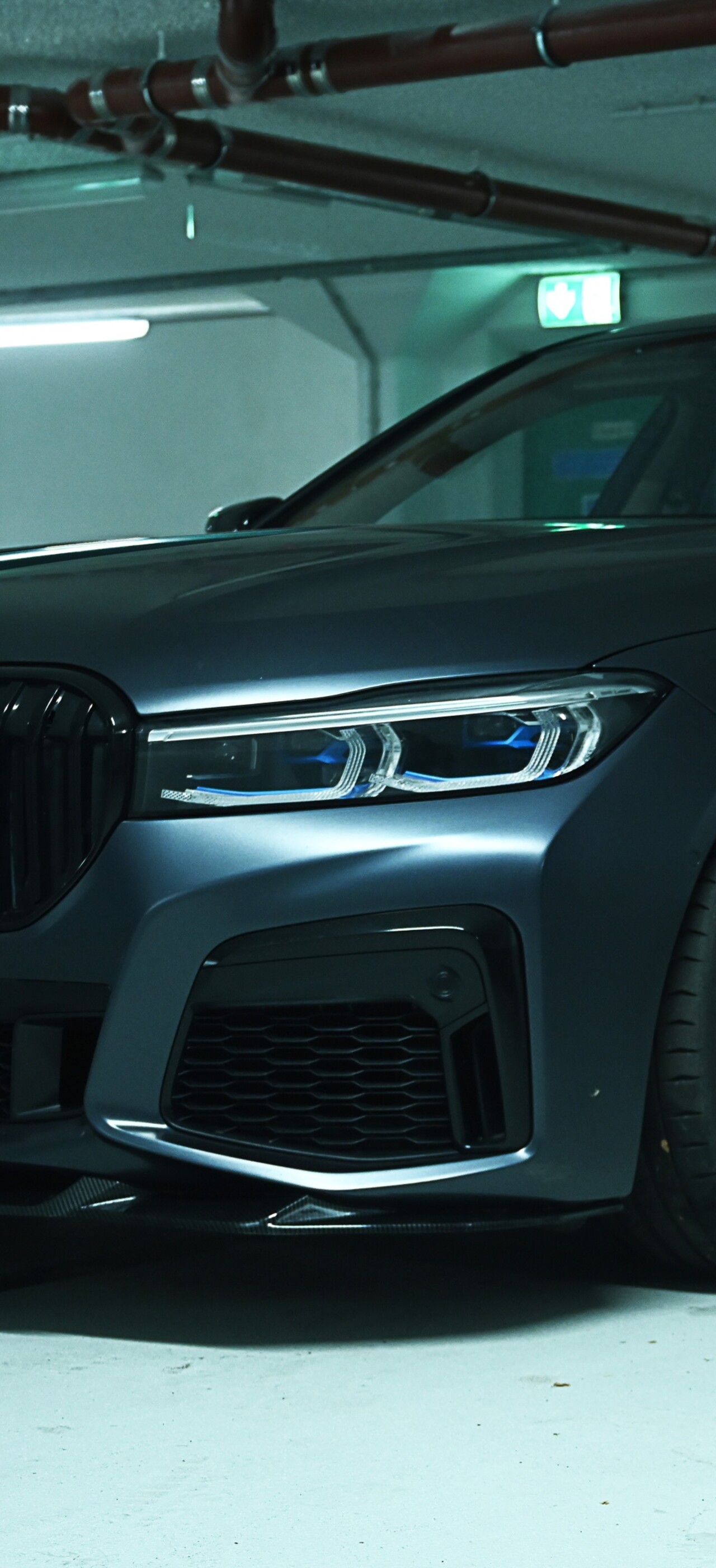 A high-detail, professional photograph of a sleek BMW 7 Series luxury sedan.