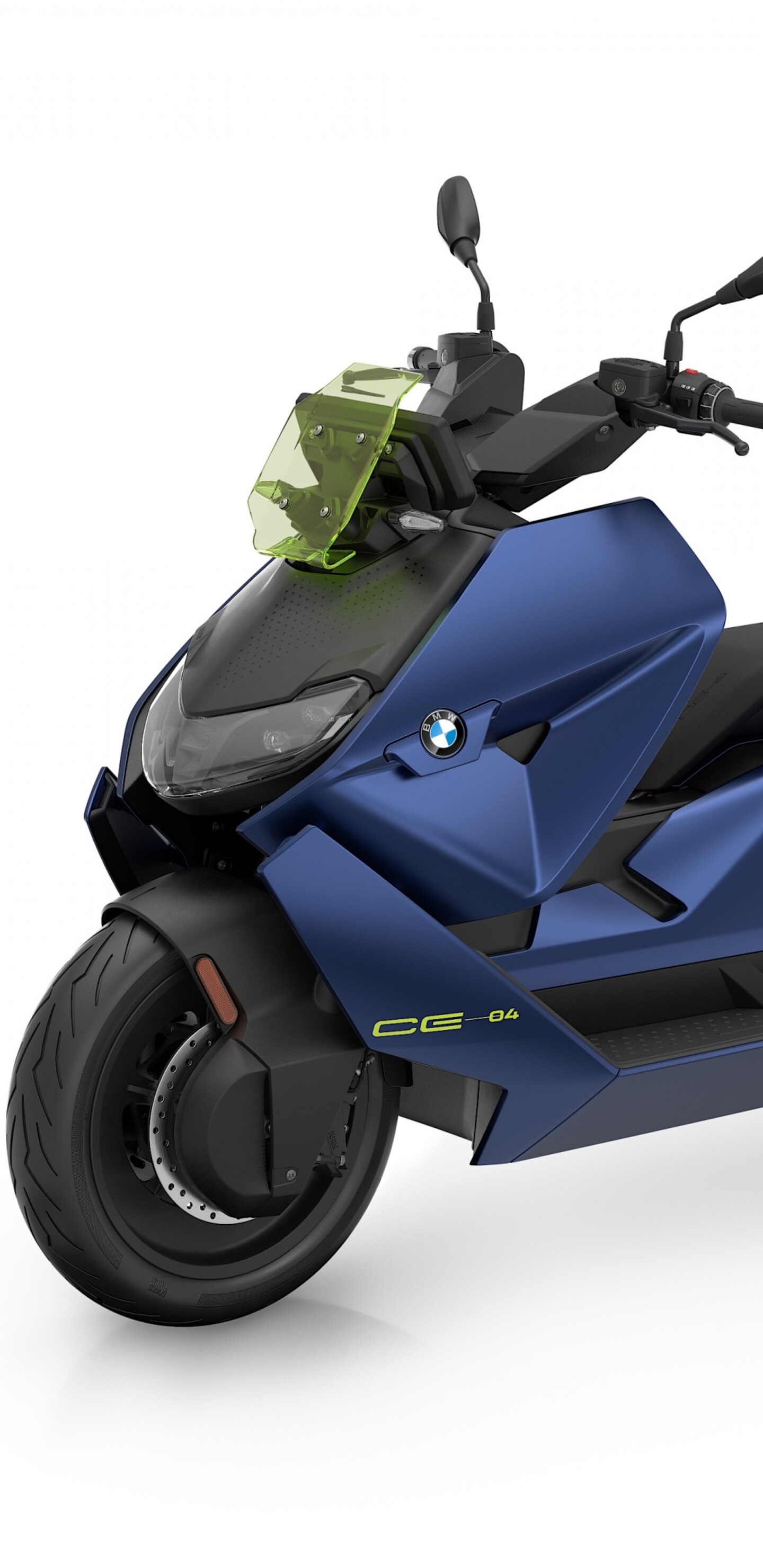 A sleek, modern electric scooter with a futuristic design parked on a contemporary urban street.