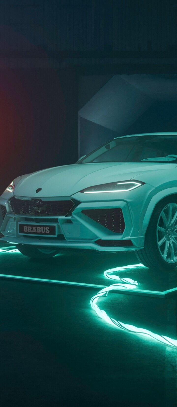 2026 Lamborghini Urus SE luxury SUV with neon lighting in a dark theme
