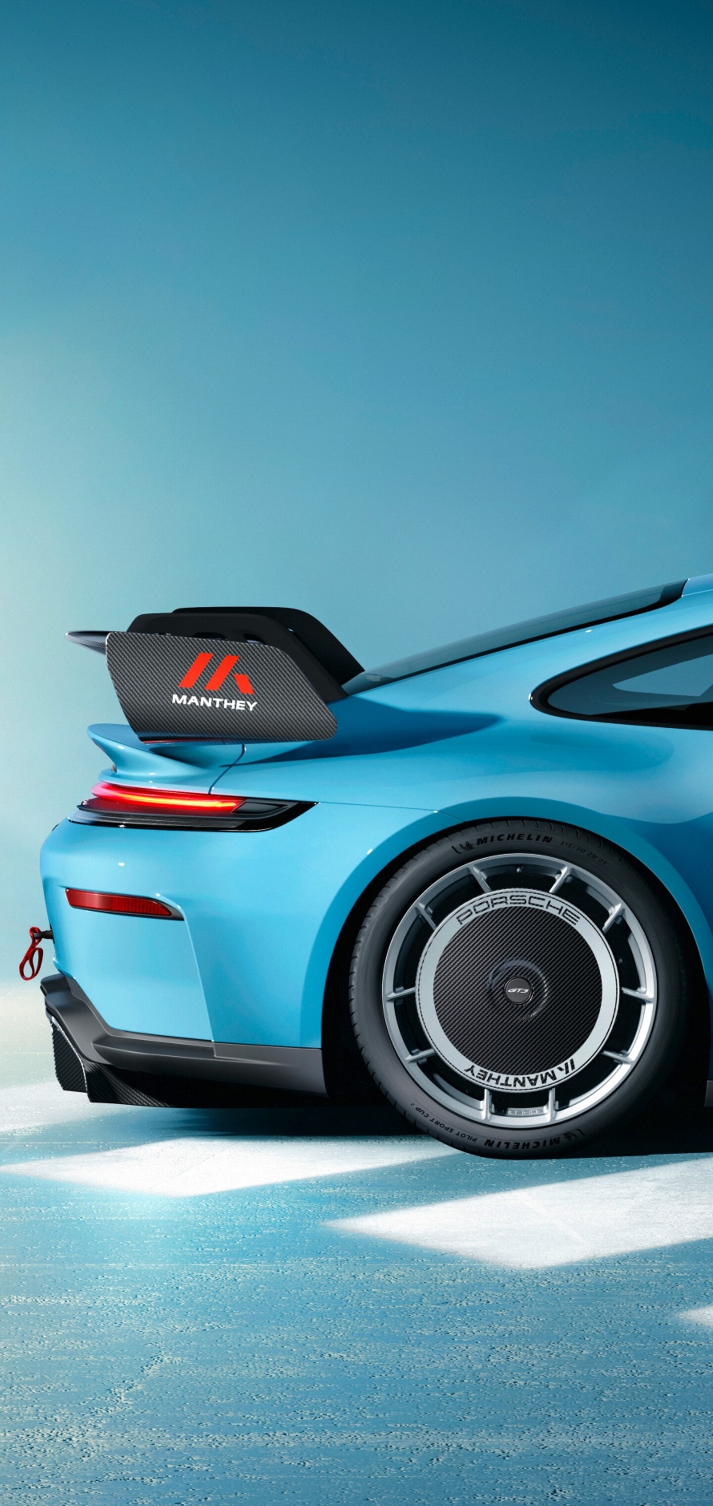 A high-detail, cinematic shot of a 2025 Porsche 911 GT3 featuring a deep blue aesthetic and modern automotive design.