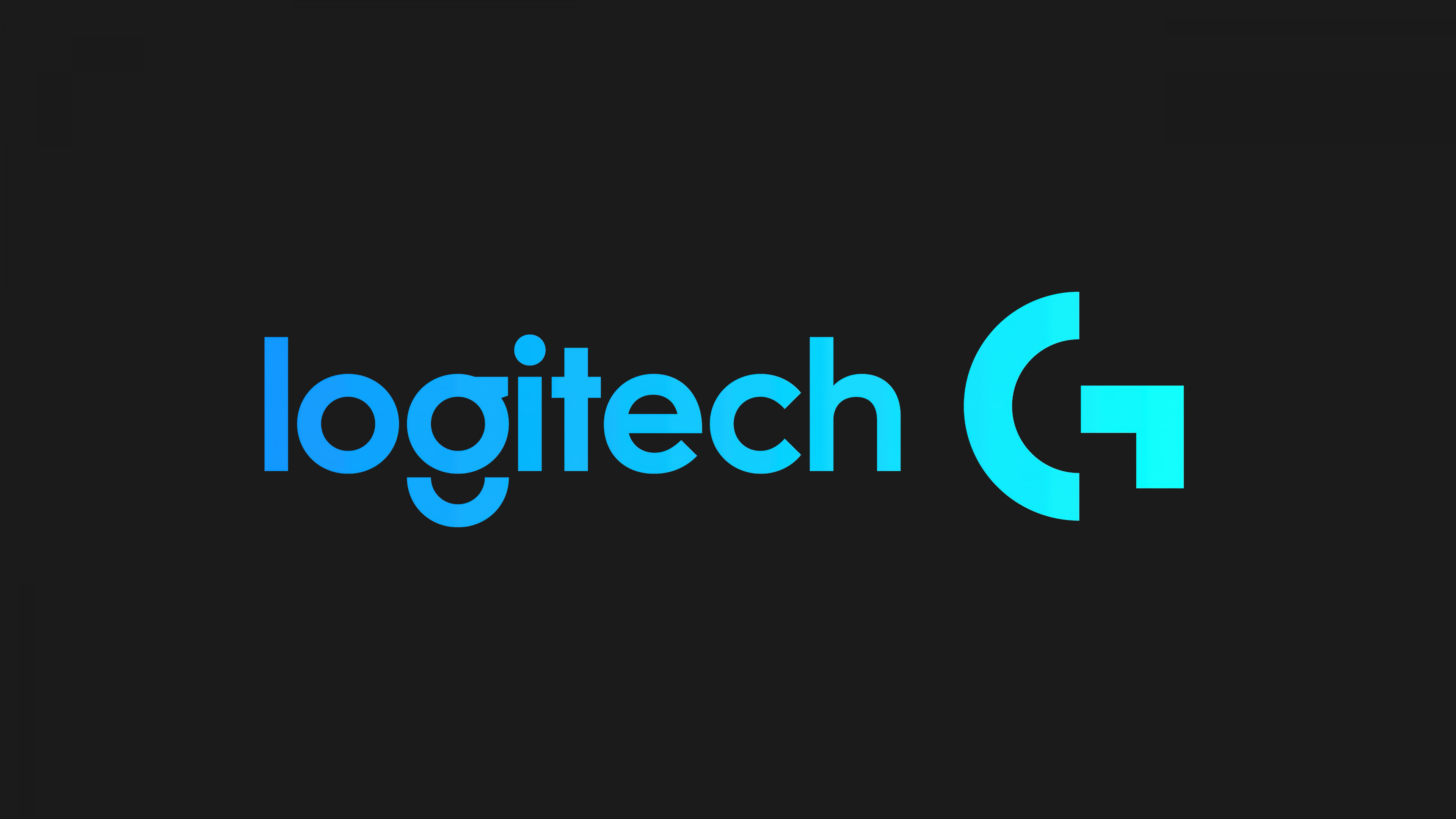 Logitech logo centered on a dark, minimalist background.