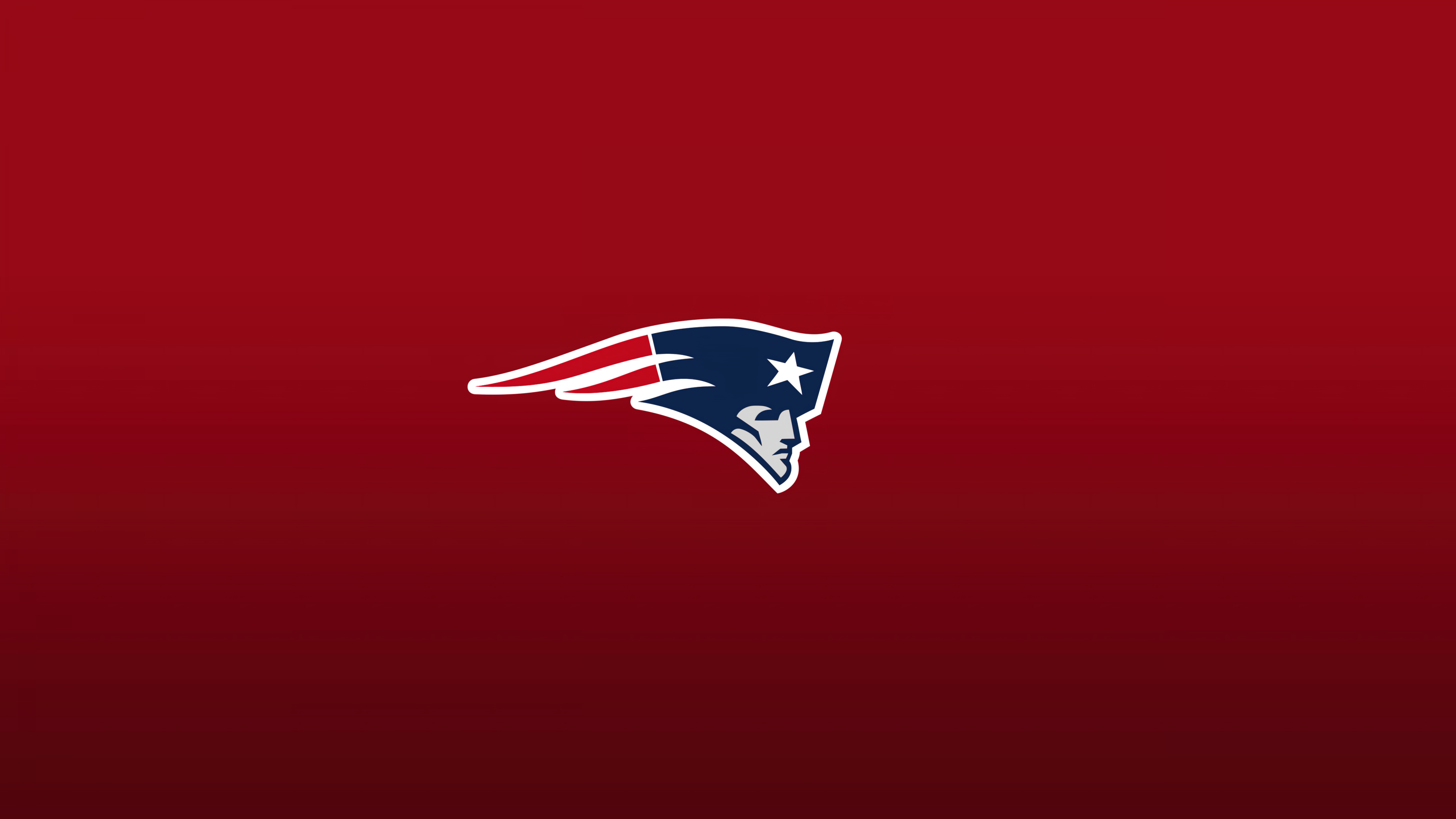 High-resolution 5K graphic of the New England Patriots NFL team on a red background
