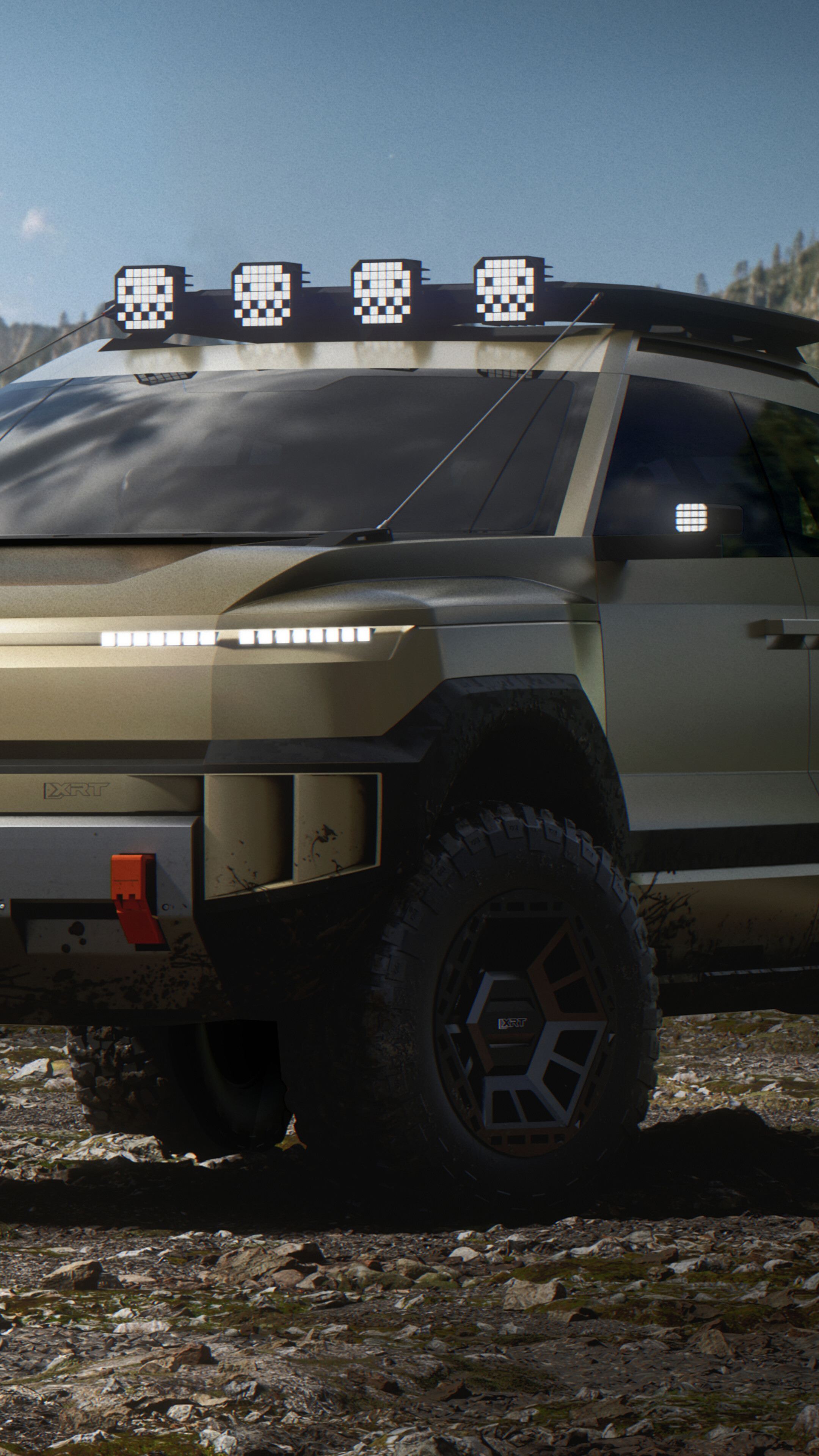 A futuristic 2025 concept SUV featuring aerodynamic lines and advanced LED lighting.