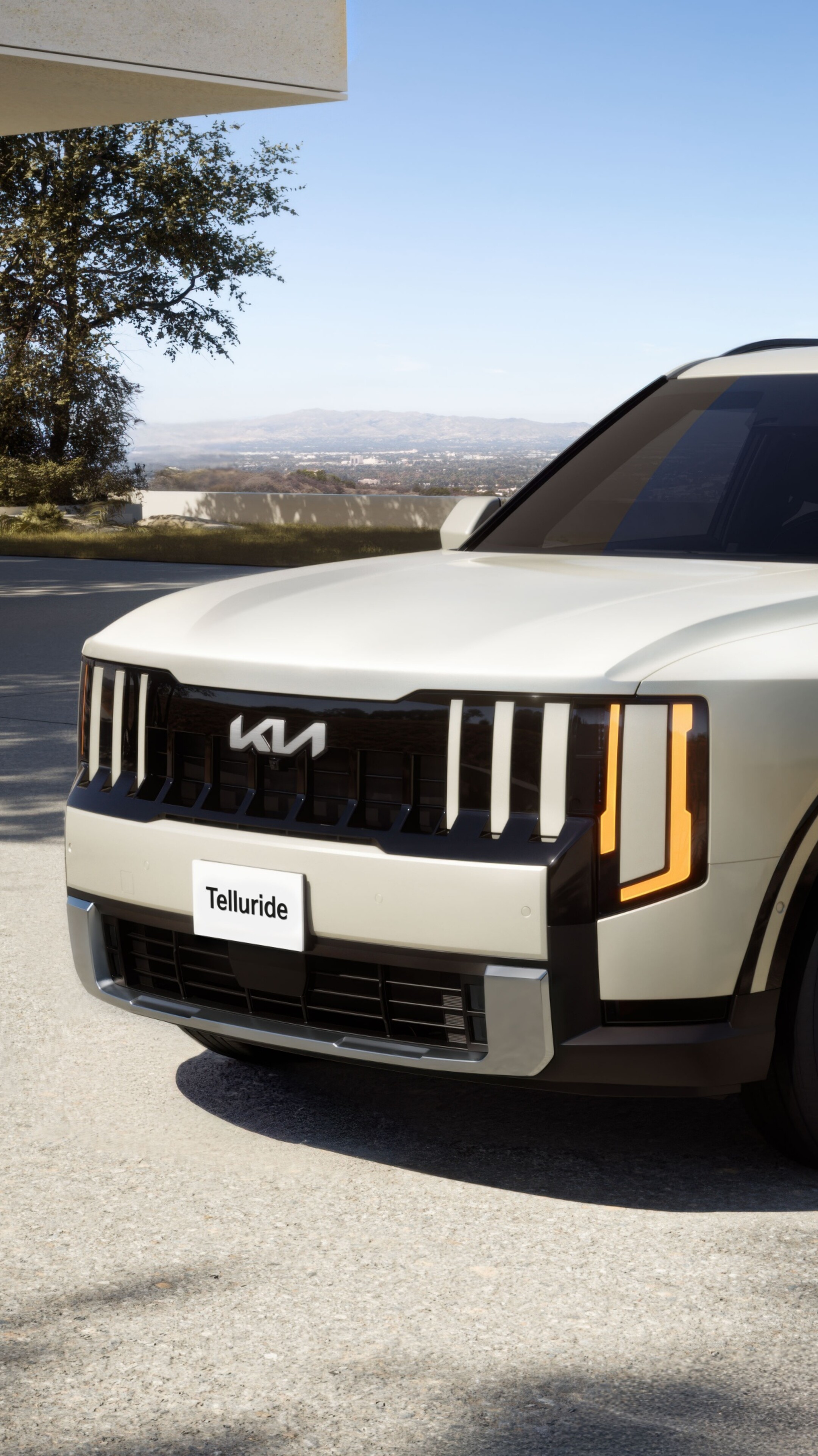 A sleek, futuristic electric SUV with aerodynamic design and advanced LED lighting, representing 2027 automotive technology.